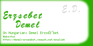 erzsebet demel business card